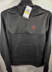 Spyder Men's Small Embroidery 1/4 Zip Pullover Hoodie Black Casual NWT